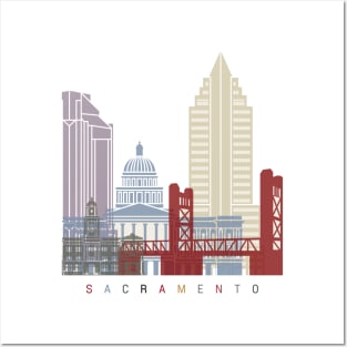 Sacramento skyline poster Posters and Art